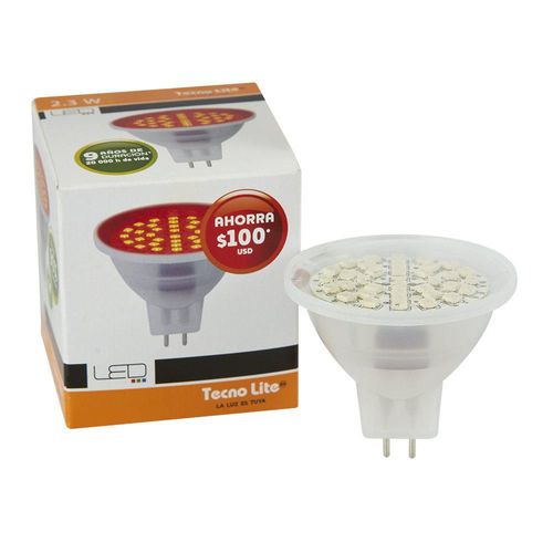 Tecnolite - Foco MR16 LED 2.3 W, Luz Roj