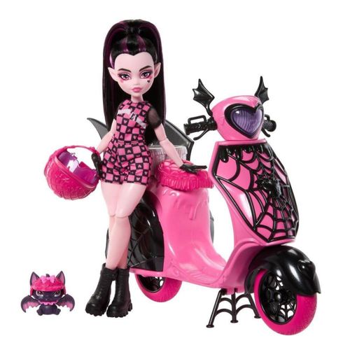 Monster High Muñeca Draculaura con Scooter para niñas de 4 años en adelante