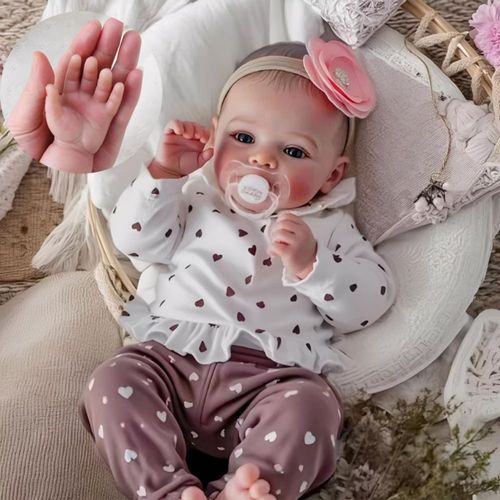KFBGKKF Bebe de Silicona, Juguete Realista de 55 cm, Regalos de Juguete Suaves y Realistas, Muñeca Niña Reborn Cuerpo Completo D