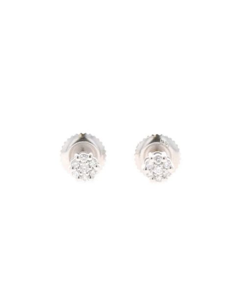 Broqueles De Oro Blanco 14K Con 8 Pts De Diamante L44242
