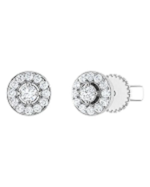 Broqueles de Oro Blanco 14K con 20 Pts Diamante SURAJ-5-A