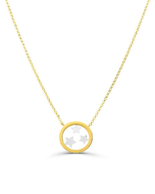 Gargantilla De Oro Amarillo Y Blanco 14K (42 Cm + Ext 3Cm)