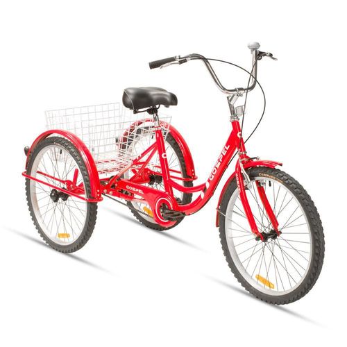 Bicicleta r24 tricicleta urbana con canasta rojo gospel