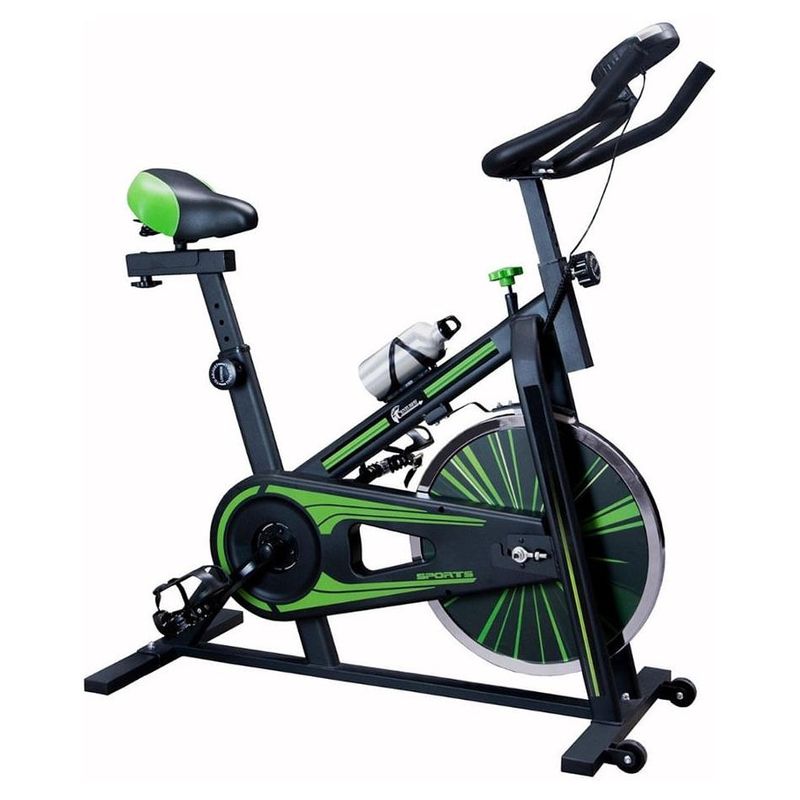 Bicicleta Fija Spinning Profesional 10kg Fitness Cardio Gym Verde Centurfit mkz Jinyuan10kg