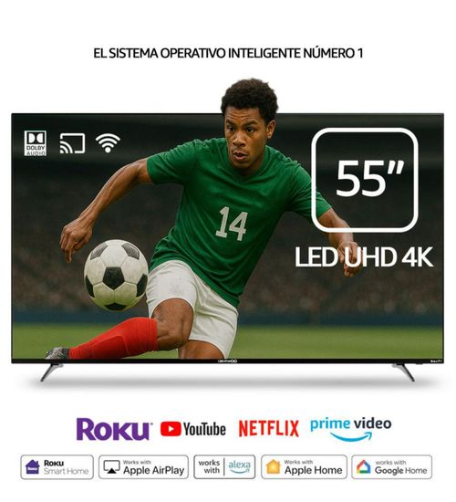 Pantalla Smart TV LED 4K UHD Daewoo 55" Roku Frameless DAW55URF