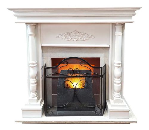 Chimenea eléctrica decorativa blanca