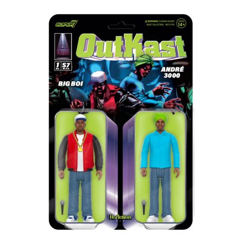 Super7 Outkast Big BOI and André 3000 (ATLiens) - Figura de acción Outkast de 9,5 cm con Accesorios de colección Hip Hop y Jugue