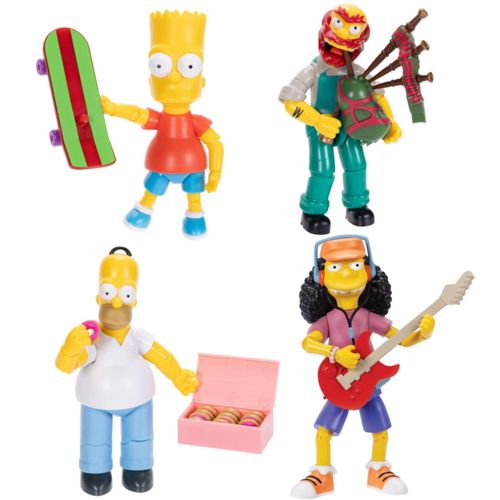 Disney The Simpsons - Figuras de acción de los Simpson, Paquete de 4 Figuras coleccionables de 13 cm de la Ola 1 de Jakks Pacifi