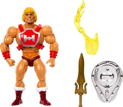 Masters of the Universe Origins Figura de Acción Deluxe He-Man Punch Fulminante 5.5" con Accesorios para niños de 6 años en adel