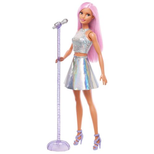 Barbie, Profesiones, Muñeca Cantante de Pop, para Niñas de 3 Años en Adelante, Mattel, Incluye Accesorios
