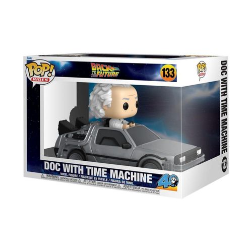 Funko Pop! Rides Deluxe: Back to The Future - Doc with Time Machine - Dr. Emmett Brown - Collectable Vinyl Figure - Gift Idea -