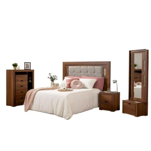 Recámara King Size Hadar 5 piezas Café