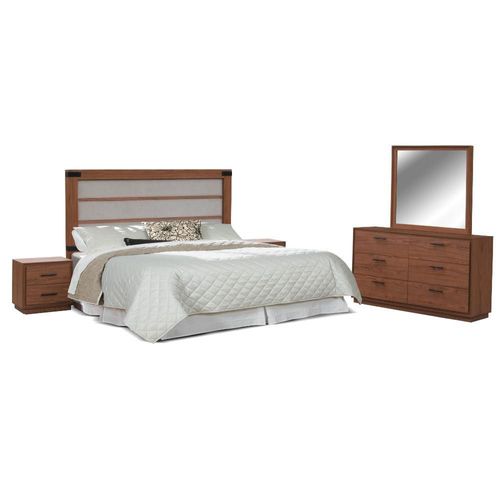 Recamara King Size Santa Fe Nogal Alhambra con Negro