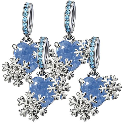 Dije corazón azul luz invernal MXXHX-004 XmasHeart02 Joya invierno cristal azul puro