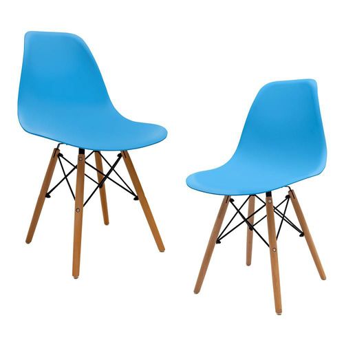 SET DE 2 SILLAS MINIMALISTAS COLOR AQUA