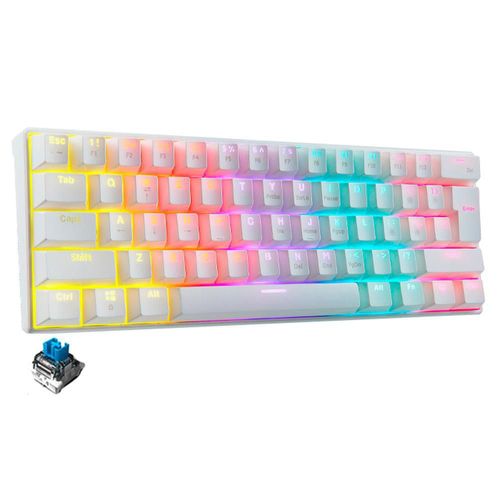 Teclado gamer mecanico xpg summoner mini switch blue rgb usb blanco summonermini