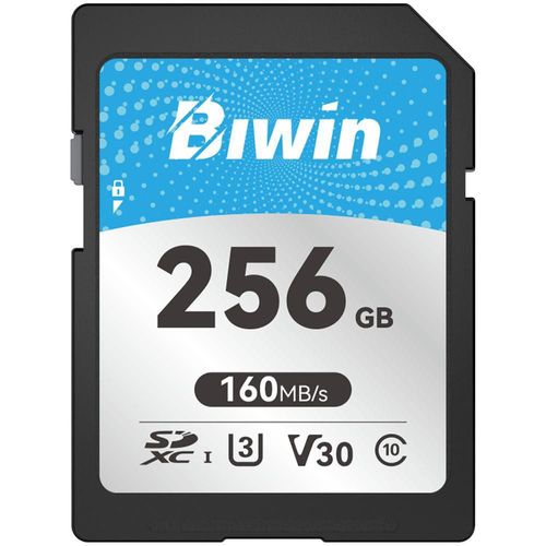Memoria sd 256gb biwin sd160 clase 10 video 4k 160/120 mb/s