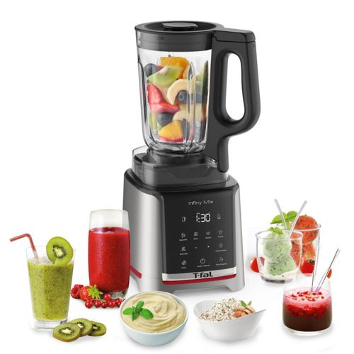 T-fal Licuadora Infinymix, 5 programas automaticos, vaso con capacidad de 2.2L, 6 cuchillas recubiertas de titanio, BL915DX0