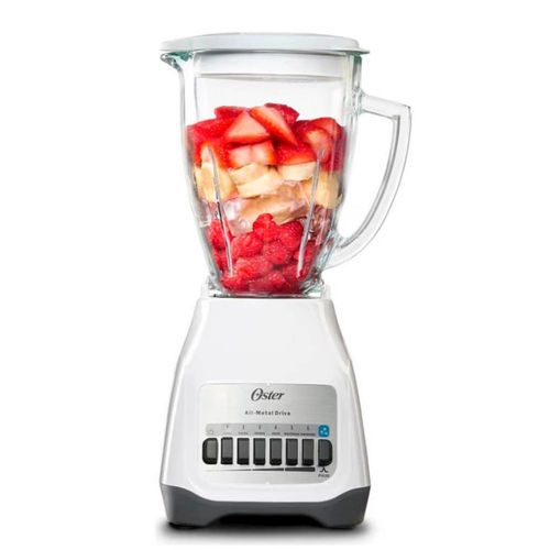Oster Licuadora Blanca 6 Velocidades + Pulso, Vaso de Vidrio mod. Blstsog5661W