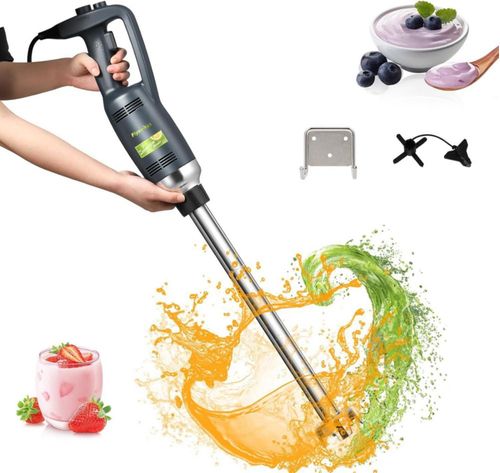 Flyseago Licuadora de inmersión comercial de mano mezcladora de velocidad variable de alta resistencia, 4000-16000 rpm con eje e