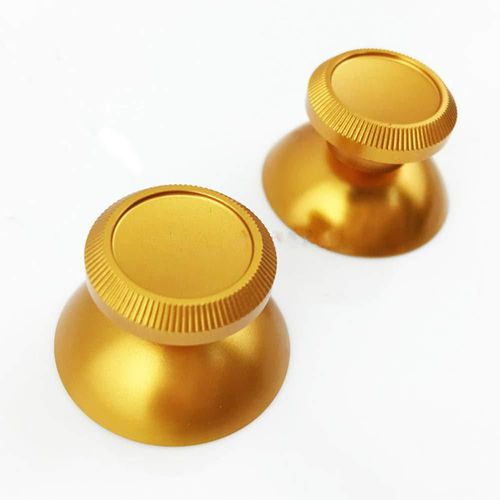 2 tapas de repuesto para joystick analógico de metal, para PS4, PS3, Xbox One, color dorado
