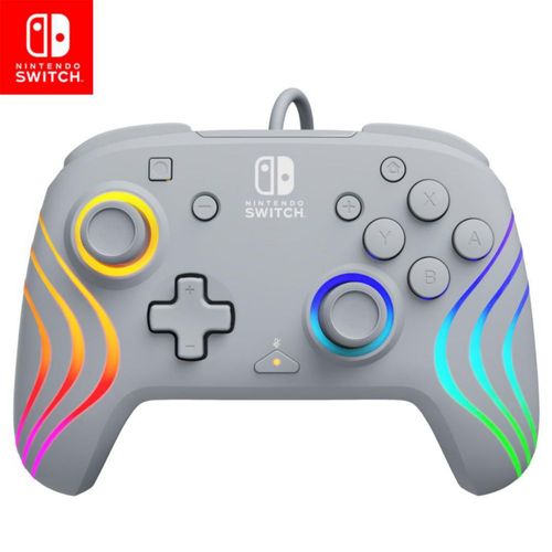 PDP Controlador con cable Afterglow™ Wave: Gris Para Nintendo Switch, Nintendo Switch: modelo OLED