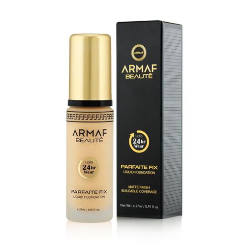 ARMAF BEAUTÉ Parfaite Fix Liquid Foundation 03 Natural Beige - Base Líquida con Cobertura Completa y Acabado Mate para Piel Grasa 24 h Duración
