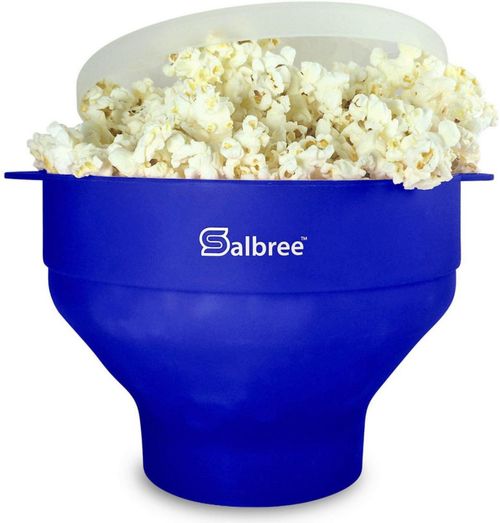 Salbree Collapsible Silicone Microwave Popcorn Popper, Blue by Salbree