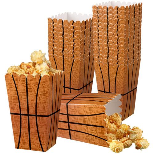24 Cajas de Palomitas de Maíz para Fiesta de Fútbol/ Baloncesto/ Sóftbol/ Voleibol Bolsas de Palomitas de Maíz Contenedor de Cub