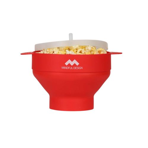 The Original Mindful Design Popper para microondas - Cuenco de silicona, sin BPA y apto para lavavajillas (rojo)