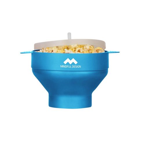 The Original Mindful Design Popper para microondas - tazón de silicona, sin BPA y apto para lavaplatos (azul claro)