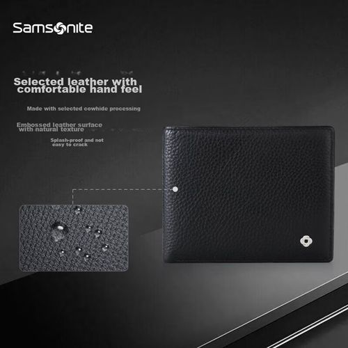 Cartera Samsonite MERLEII de cuero negro para hombre