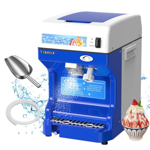 Vtsmax Máquina de hielo raspada comercial Rompedor de cubitos de hielo eléctrico, hoja de aleación de aluminio de espesor ajusta