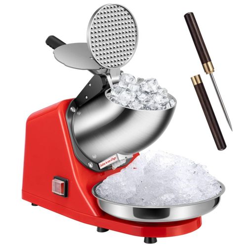 VIVOHOME Máquina trituradora de hielo eléctrica para máquina de afeitar de hielo, color rojo, 155 lb/h, con púa de hielo para us