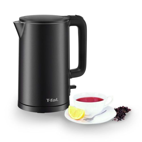 T-fal Hervidor Eléctrico de 1.5 L | Seguro al Tacto | Potencia de 1350 W | Base 360° | Apagado Automático | Color Negro | KO1408