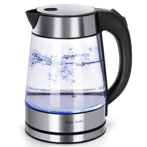 Taylor Swoden Hervidor de agua caliente de vidrio eléctrico para té y café Hervidor eléctrico de ebullición rápida de 1,7 litros