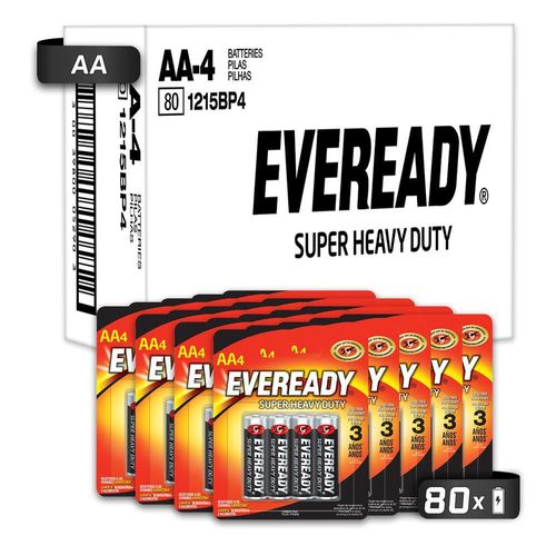 Eveready carbon zinc aa blister 80 unidades