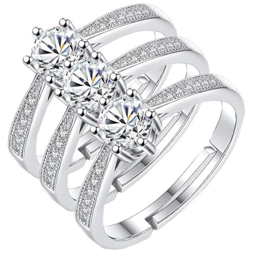 Bonitas Argollas MXGGZ-003 GemGaze Anillo de Promesa