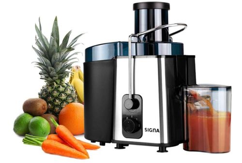 SIGNA Extractor de Jugos Máquina de Jugo Exprimidor Centrífugo para Frutas y Verduras con 2 Modos de Velocidad Jugo Rápido Alto