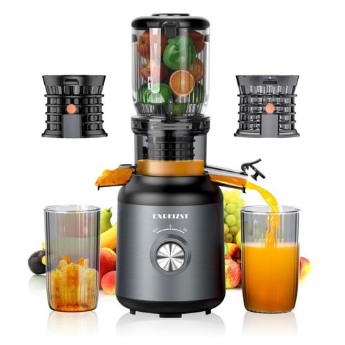 Extractor de Jugo en Frío, Máquina Exprimidora para Fruta Entera con Gran Canal de Alimentación de 11cm, 250W Exprimidor de Mast