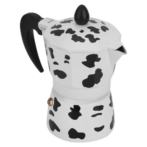 Cafetera de Aluminio, Cafetera, Col Rafe de Vaca Lechera, Cafetera Segura y Cómoda de Usar para Cafetería Casera (3 Tazas de Vac