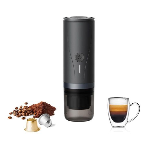 Máquina de café espresso portátil, mini máquina de café eléctrica autocalentada, hasta 20 bar de presión, compatible con cápsula