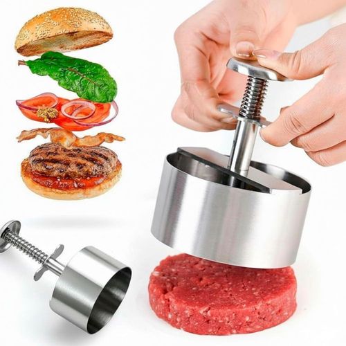 Bluelander Molde para Hamburguesas de Acero Inoxidable, Máquina para Hacer Hamburguesa Casera, Prensa para Hamburguesas, Antiadherente