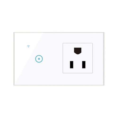 Feiniao 95-250V Enchufe Pared Inteligente WiFi con Interruptor Inteligente de Luz Táctil de 1 Grupo, Aplicación de Control Remot