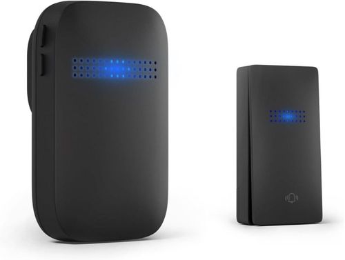 Timbres Inalámbricos para Casa, 1 Transmisor y 1 Receptor, IP54 Impermeable, 38 Melodías, 4 Niveles de Volumen, LED Indicador, 2