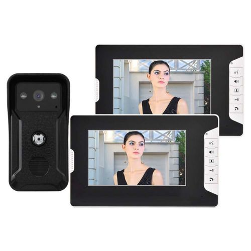 Timbre de Puerta con Cable de 7 ", Pantalla TFT de 7 Pulgadas Montado en la Pared para Dos Colores con Cable Videoportero Timbre