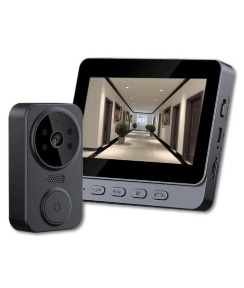 Diyeeni Timbre de Vídeo Inalámbrico, Cámara HD de Visión Nocturna, Voz Bidireccional 1080P Lente Gran Angular Timbre de Vídeo In
