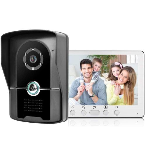 Videoportero con Cable con Cámara De Vigilancia Exterior + Monitor Interior Compatible con Visión Nocturna Intercomunicador Bidi