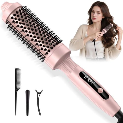 Cepillo Termico para Cabello, 32MM Cepillo para Cabello Electrico con Tecnología de Iones, 11 Temps, Pantalla LCD, Doble Voltaje
