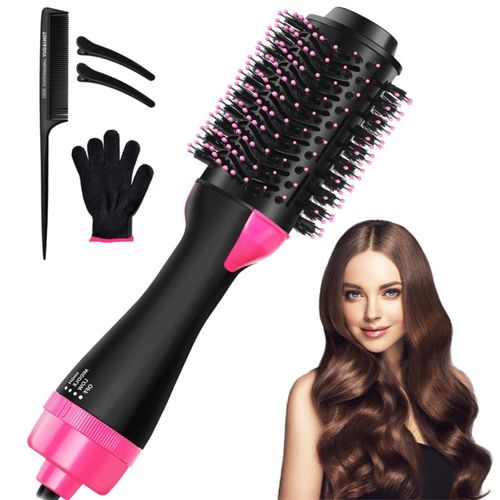 Shoonlo Cepillo Secador de Cabello Multifuncional Secado & Peinado 4 en 1 Cepillo de Aire Caliente Cabello y Voluminizador Iones